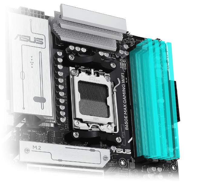 Das B650E MAX GAMING WIFI Mainboard unterstützt DDR5.