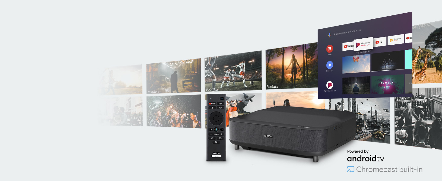 V11HA07120, Proyector Láser EpiqVision LS300 con Android TV, Entretenimiento vía Streaming, Proyectores, Para el hogar