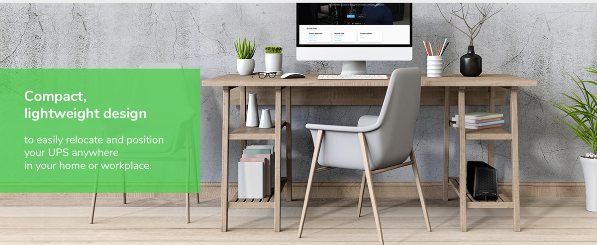 Home office setup with Back-UPS