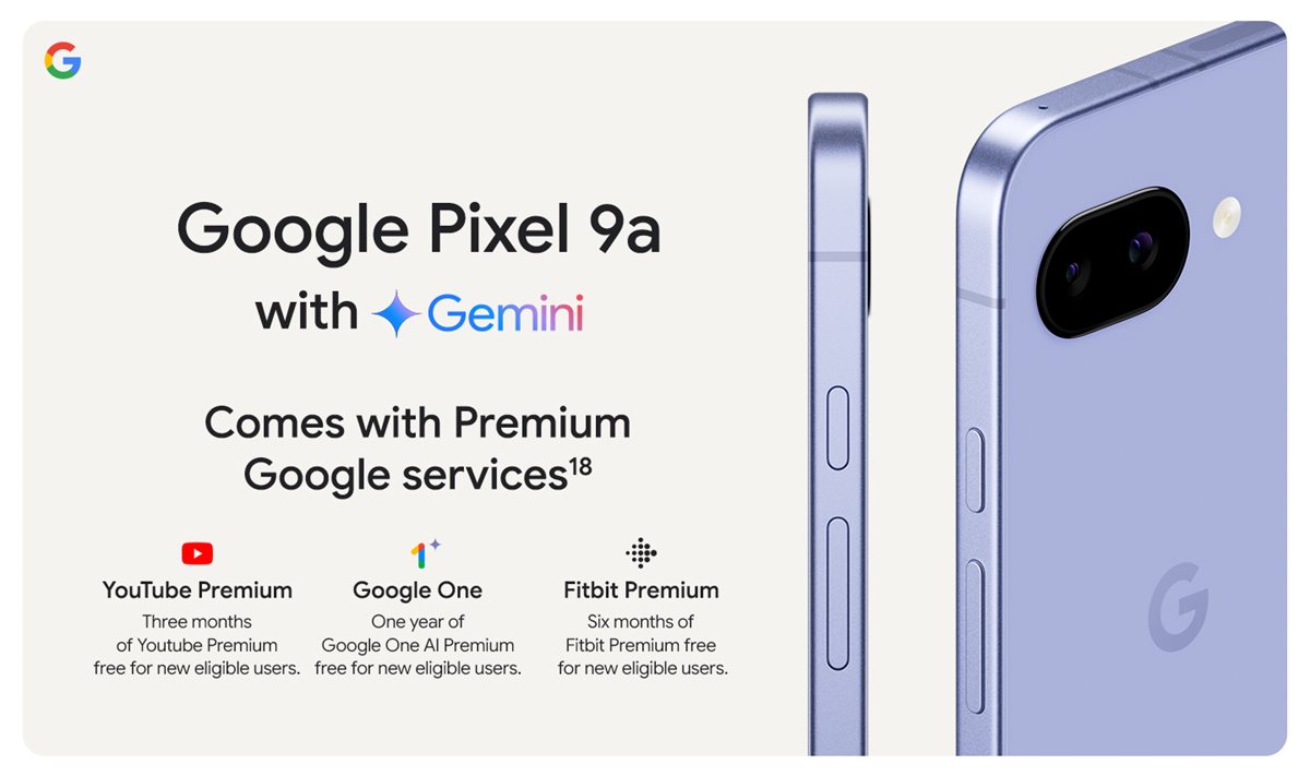 Buy SIM Free Google Pixel 9a 5G 128GB AI Mobile Phone - Iris | SIM