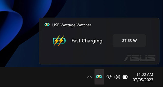 TUF GAMING X870-PRO WIFI7 W NEO Mainboard mit einem vergrößerten Ausschnitt, der den USB 10Gbps Type-C-Anschluss an der Vorderseite hervorhebt und die Unterstützung für Hochgeschwindigkeitsverbindungen zeigt.