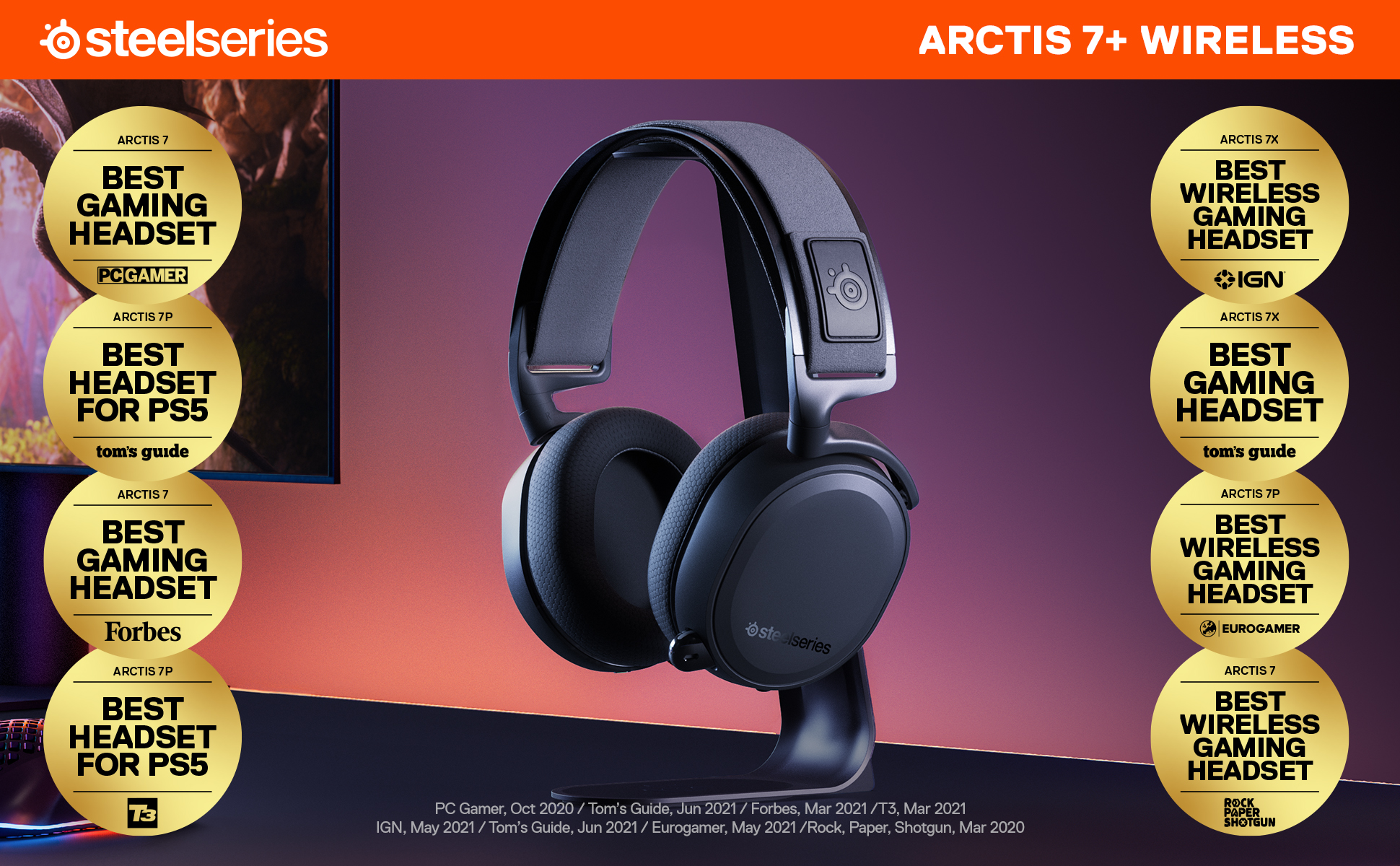 Hovedløse midtergang Bevise SteelSeries Arctis 7+ Wireless Gaming Headset – Lossless 2.4 GHz – 30 Hour  Battery Life – USB-C – 7.1 Surround – For PC, PS5, PS4, Mac, Android and  Switch - Black Gaming Headsets - Newegg.com