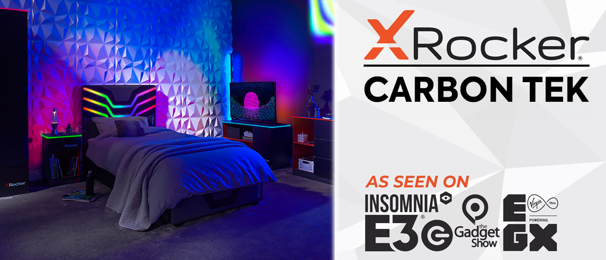 X Rocker Carbon-tek Gaming Storage Sideboard with Drawers, Shelves and ...