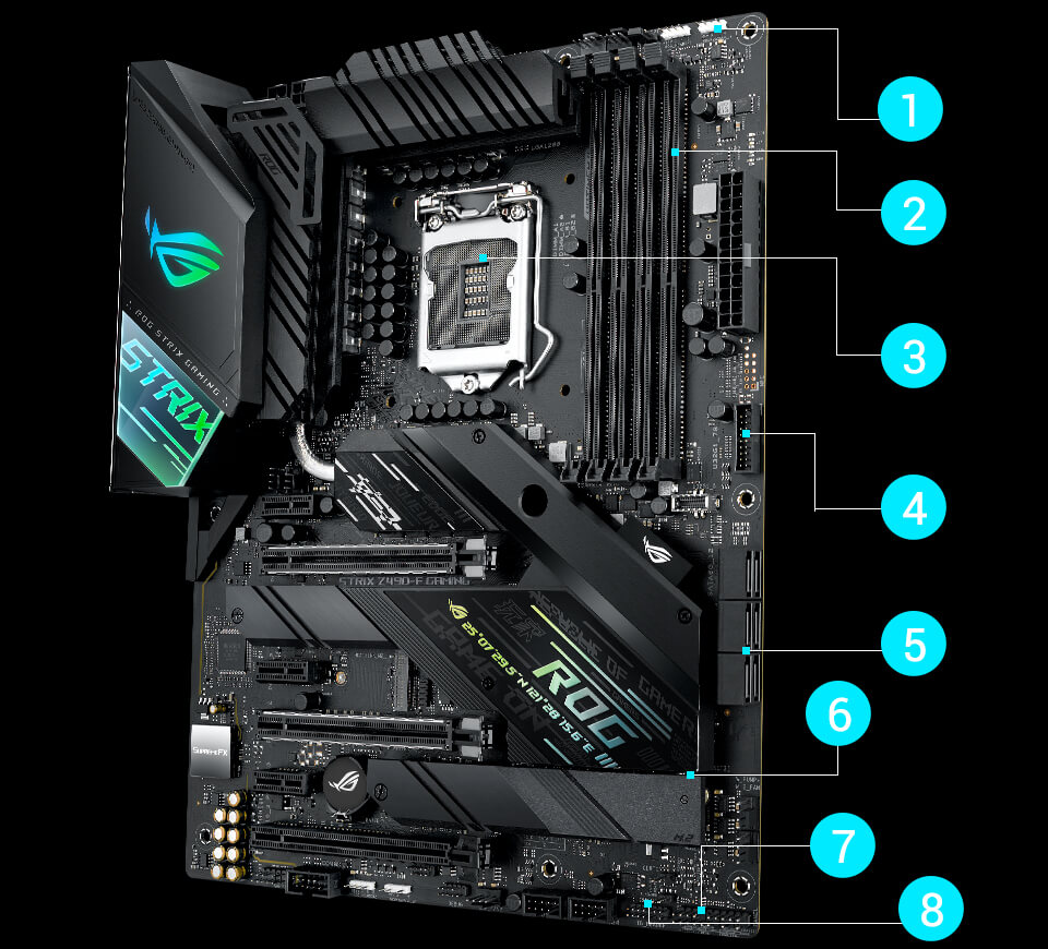 ASUS ROG STRIX Z490-F GAMING LGA 1200 (Intel 10th Gen) Intel Z490 SATA  6Gb/s ATX Intel Motherboard (12+2 Power Stages, DDR4 4800, Intel 2.5Gb