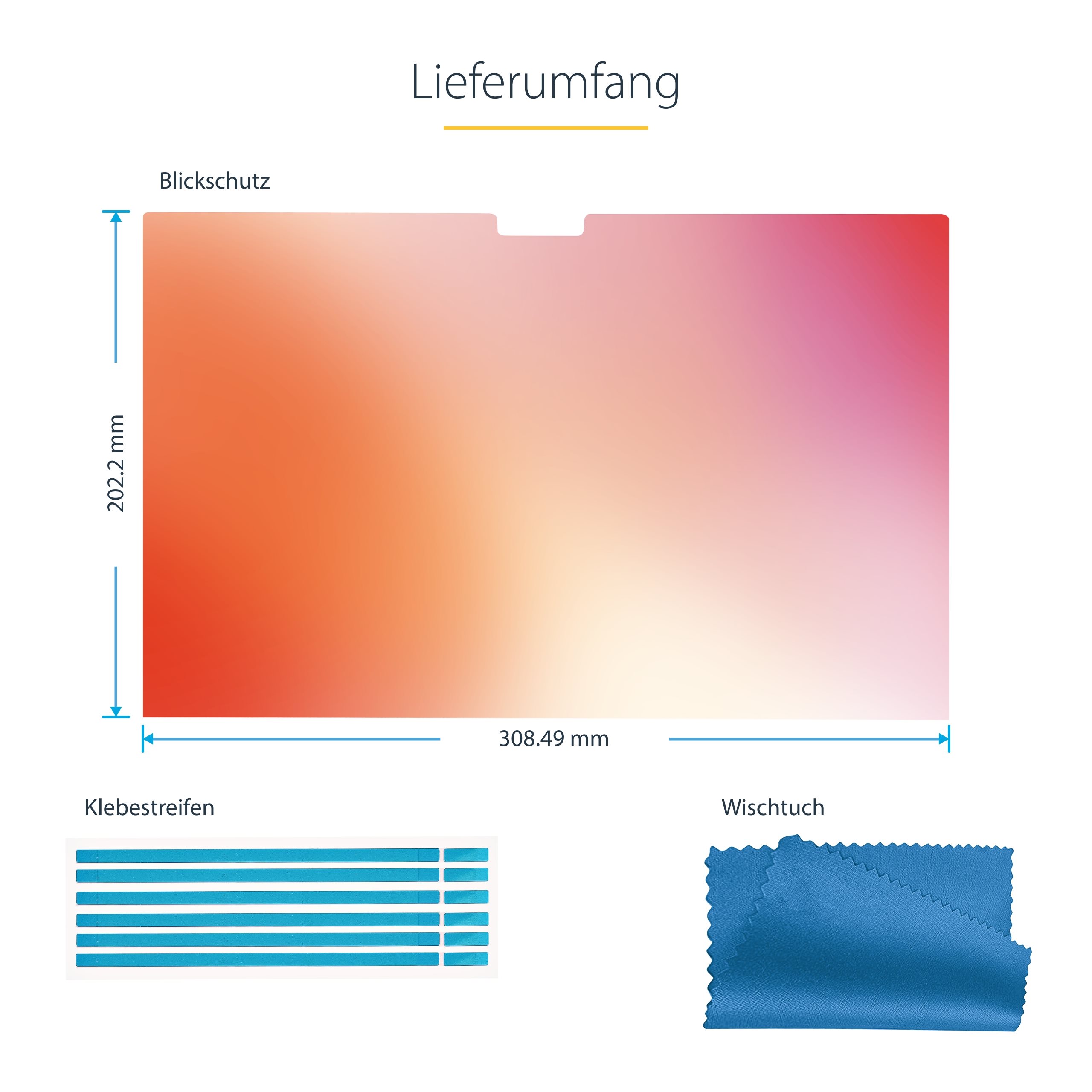 folie 7 von 8, vergrößern, 14 zoll macbook pro 21/23 blickschutz, doppelseitiger laptop goldfilter mit erhöhtem sichtschutz, +/- 30 grad (142mg-privacy-screen)