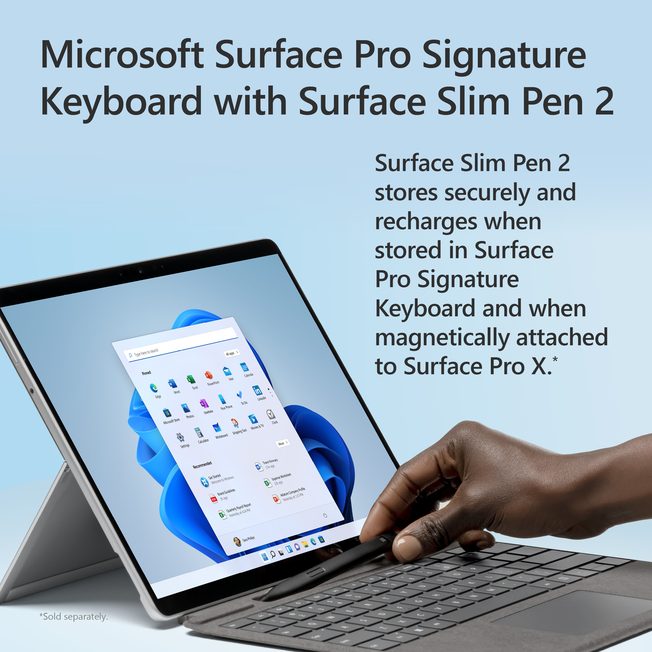 Teclado  Microsoft 8X6-00012, Para Surface Pro 8, Surface Pro X