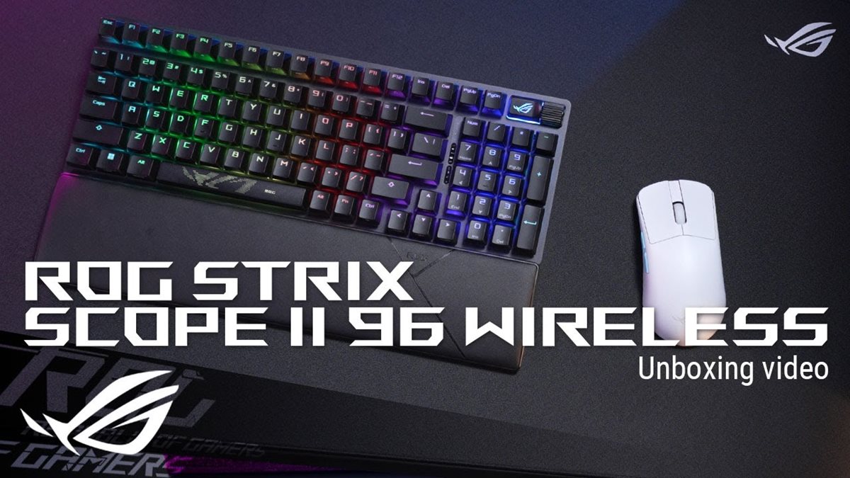 ASUS ROG Strix Scope II 96 Wireless Gaming Keyboard, Tri-Mode Connection, Dampening  Foam & Switch-Dampening Pads, Hot-Swappable Pre-lubed ROG NX Storm Switches,  PBT Keycaps, RGB-Black 