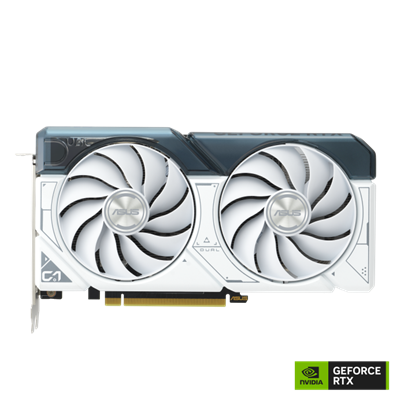 ASUS Dual GeForce RTX™ 4060 White OC Edition 8GB GDDR6 with two powerful Axial-tech fans and a 2.5-slot design for broad compatibility