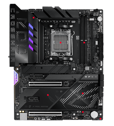 The thermal management on the ROG Crosshair X870E Apex