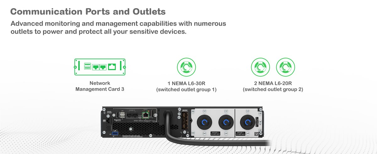 APC Smart-UPS Ultra SRT3000RMXLT-NC in a rack with an employee in server room