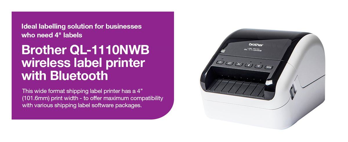 Brother QL-1110NWB wireless label printer with Bluetooth