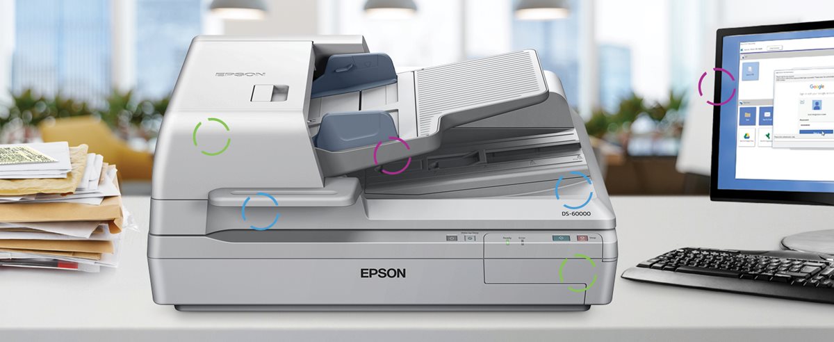 Scanner Epson Workforce DS-60000 600 x 600 DPI Flachbettscanner Weiß A3 297 x 2540 mm, 600 x 600 DPI, 48 Bit, 24 Bit, Flachbettscanner, Weiß 
