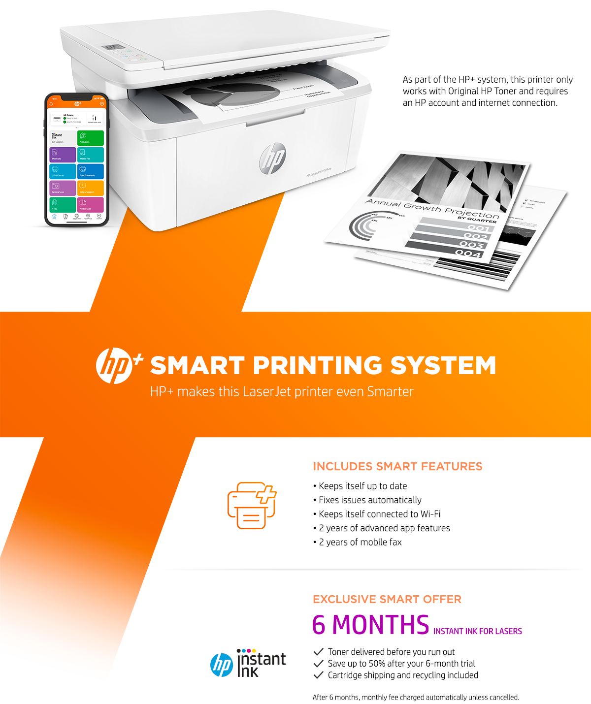 HP LaserJet M110we Printer with Bonus 6 months Toner with HP+ - HP