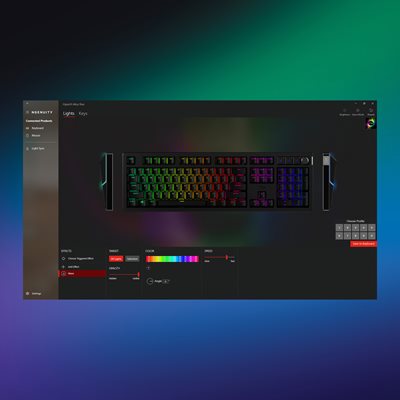 Save up to 10 profiles to your keyboard
