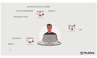slide 3 of 3, zoom in, is your identity protected online? find out in seconds with mcafee's dark web monitoring and new protection score.