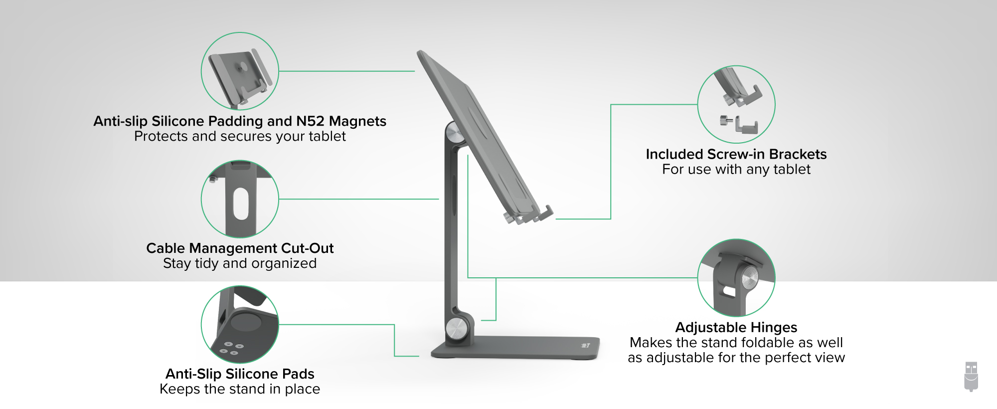 Plugable Magnetic Tablet Holder for MagSafe iPad Pro 12.9 Rotating Stand