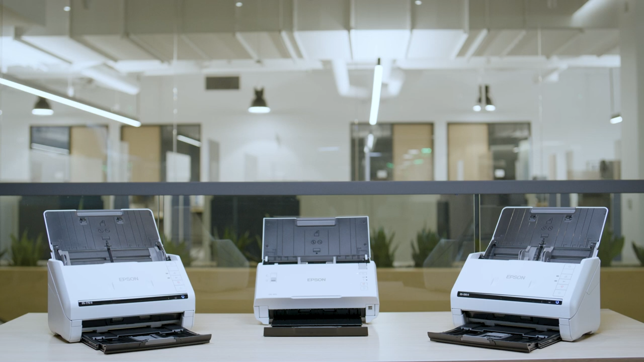 slide 1 of 2, show larger image, epson desktop scanners | speed. quality. built for reliability.