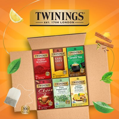 Twinings® Variety Pack Assorted Tea Bags, 25 Bags/Box, 6 Boxes/Case