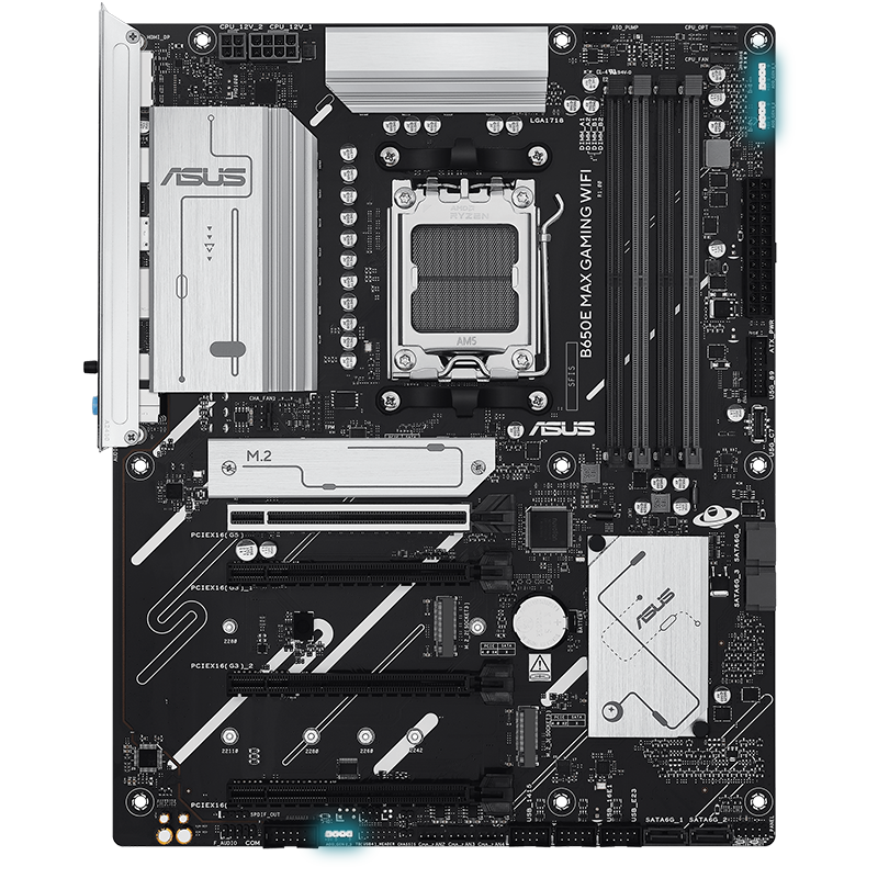 Das B650E MAX GAMING WIFI Mainboard verfügt über Aura Sync.