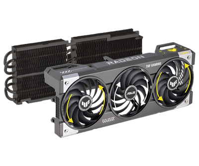 Graphics card fans with arrows indicating different directions of spin