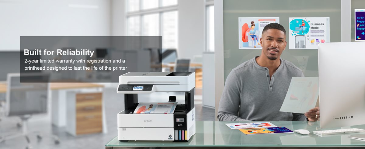 Built for Reliability. 2-year limited warranty with registration and a printhead designed to last the life of the printer