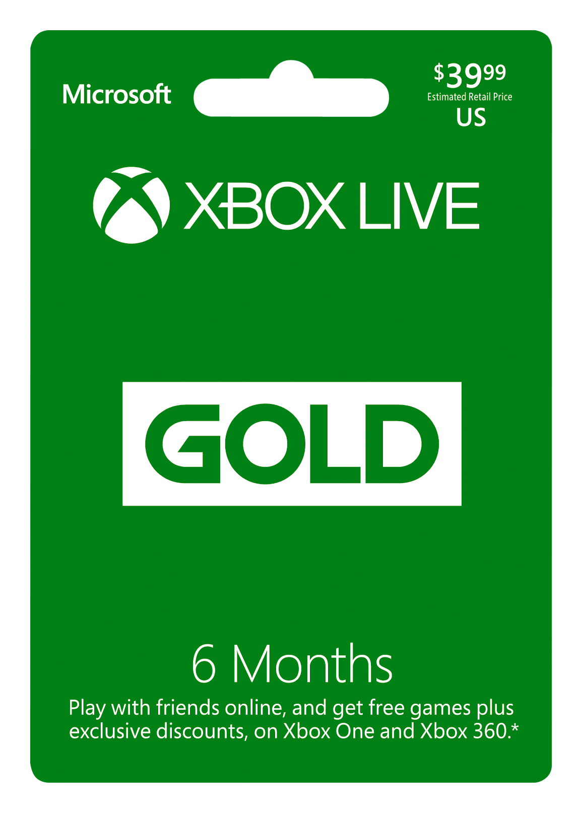 xbox live gift card 6 months