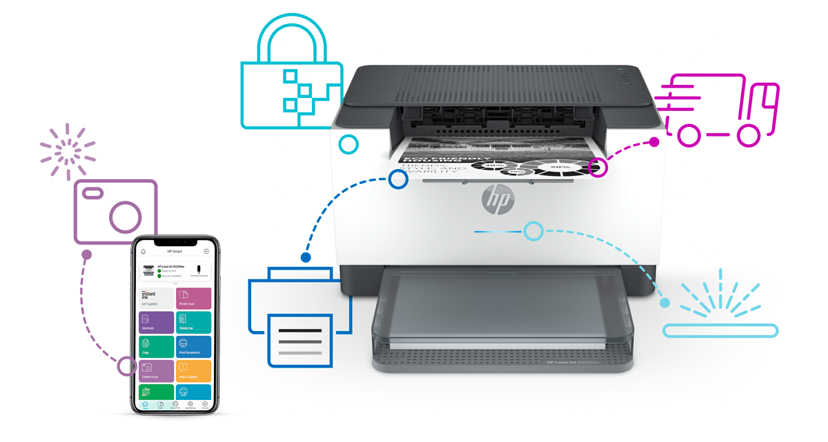 HP LaserJet M209dw Printer (6GW62F#BGJ)