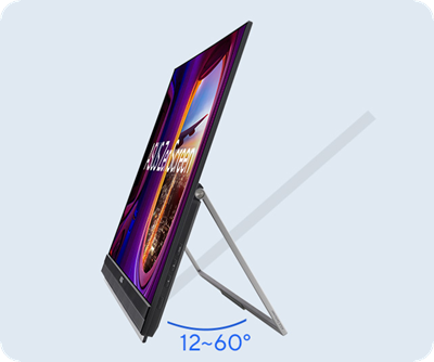 Ergo-Kickstand mit einem Winkel von 12~60° auf jeder flachen Oberfläche