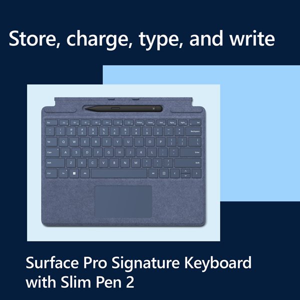 Microsoft Surface Pro Signature Keyboard & Slim Pen 2 - Sapphire 8X8 ...