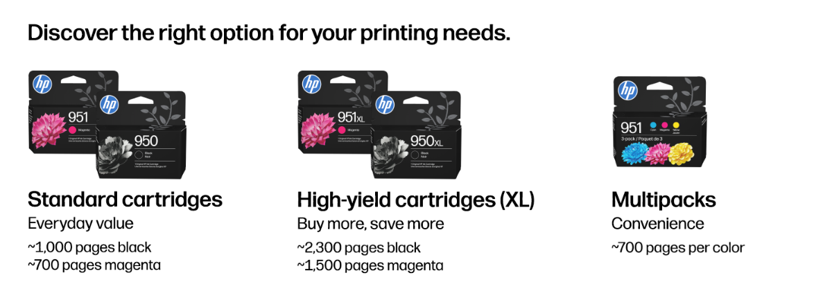 original hp 951 ink high-yield magenta cartridges savings
