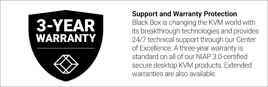 Black Box SS4P-DH-DP-U NIAP 3.0 Secure 4-Port Dual-Head Display