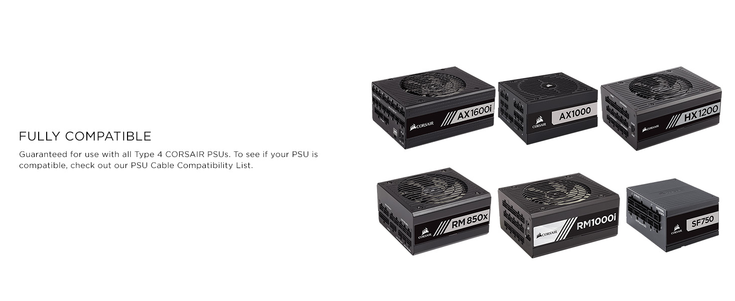 Corsair CP-8920215 Premium Individually Sleeved PSU Cables Starter Kit Type  4 Gen 4 - Black