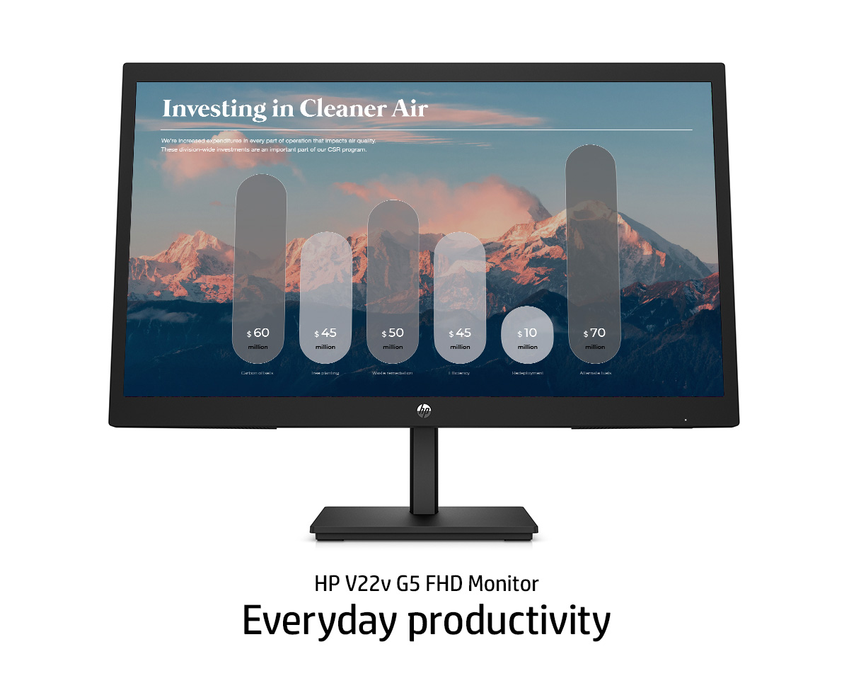 Monitor 23.8″ HP V24V G5 – FHD (1920×1080), 75Hz, Widescreen 16:9