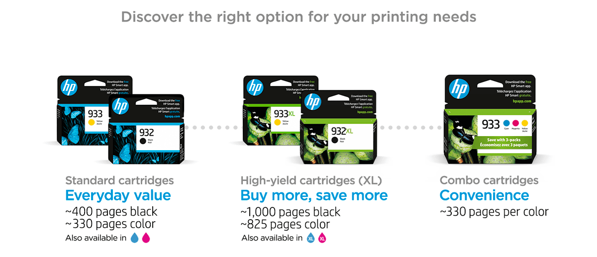 original hp 932 933 ink standard high-yield multipack cartridges savings