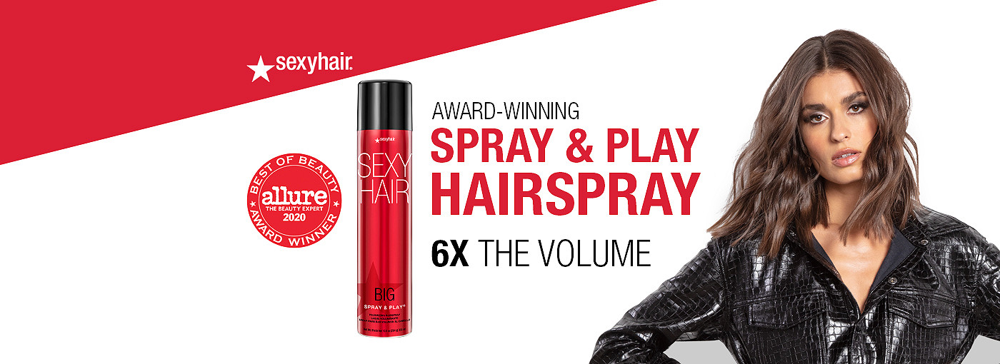  SexyHair Big Spray & Play Volumizing Hairspray, 10 Oz, Hold  and Shine, Up to 72 Hour Humidity Resistance