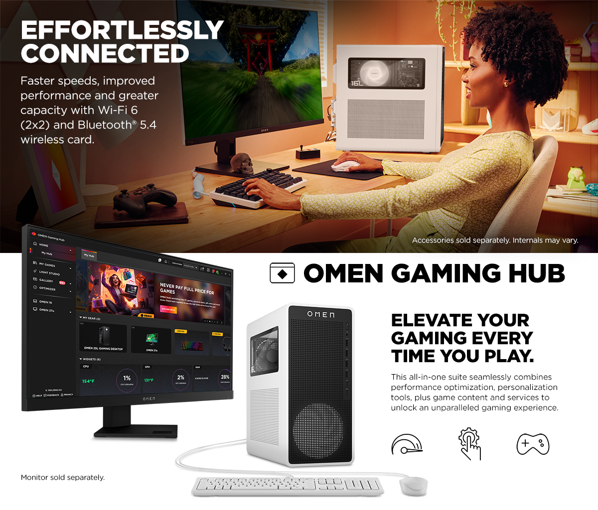 HP OMEN 16L Gaming Desktop PC - Intel Core Ultra 7 265F - NVIDIA 