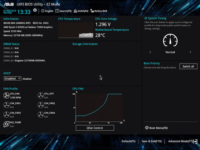 UEFI BIOS EZ mode UI