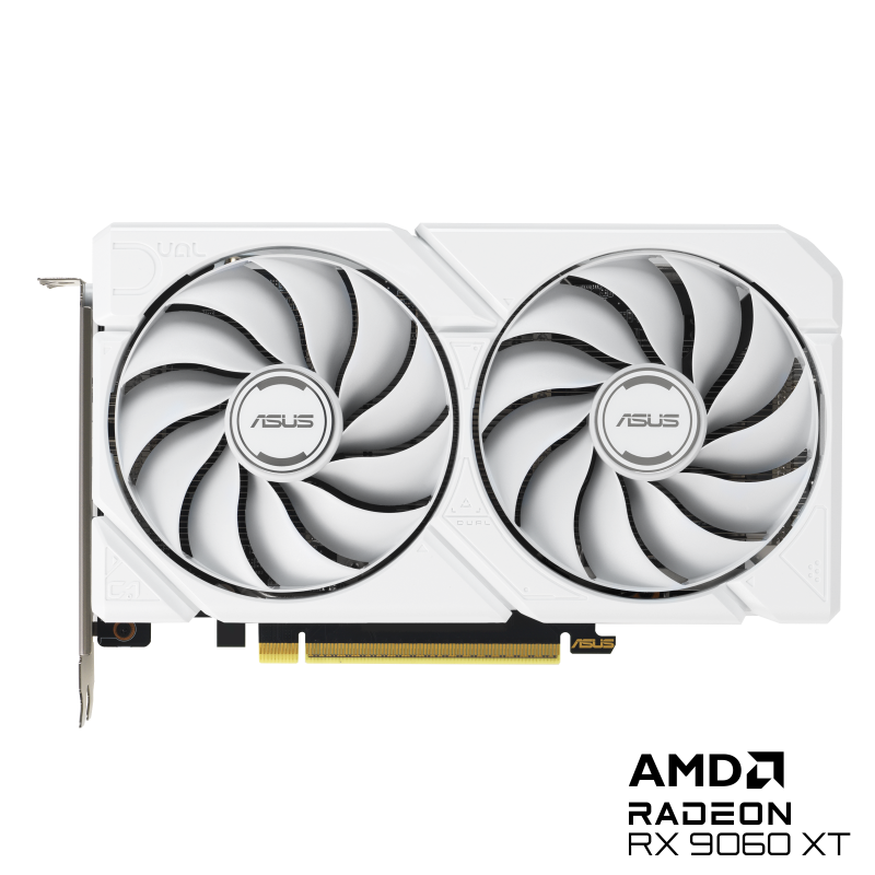 ASUS Dual Radeon RX 9060 XT Graphics Card DUAL-RX9060XT-16G-WHITE