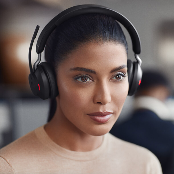The Jabra Evolve2 65 stereo headset delivers pro-level sound anywhere