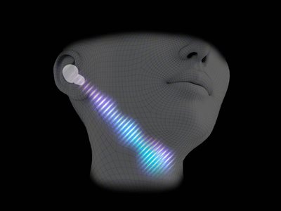 Detects speech vibrations to enhance clarity