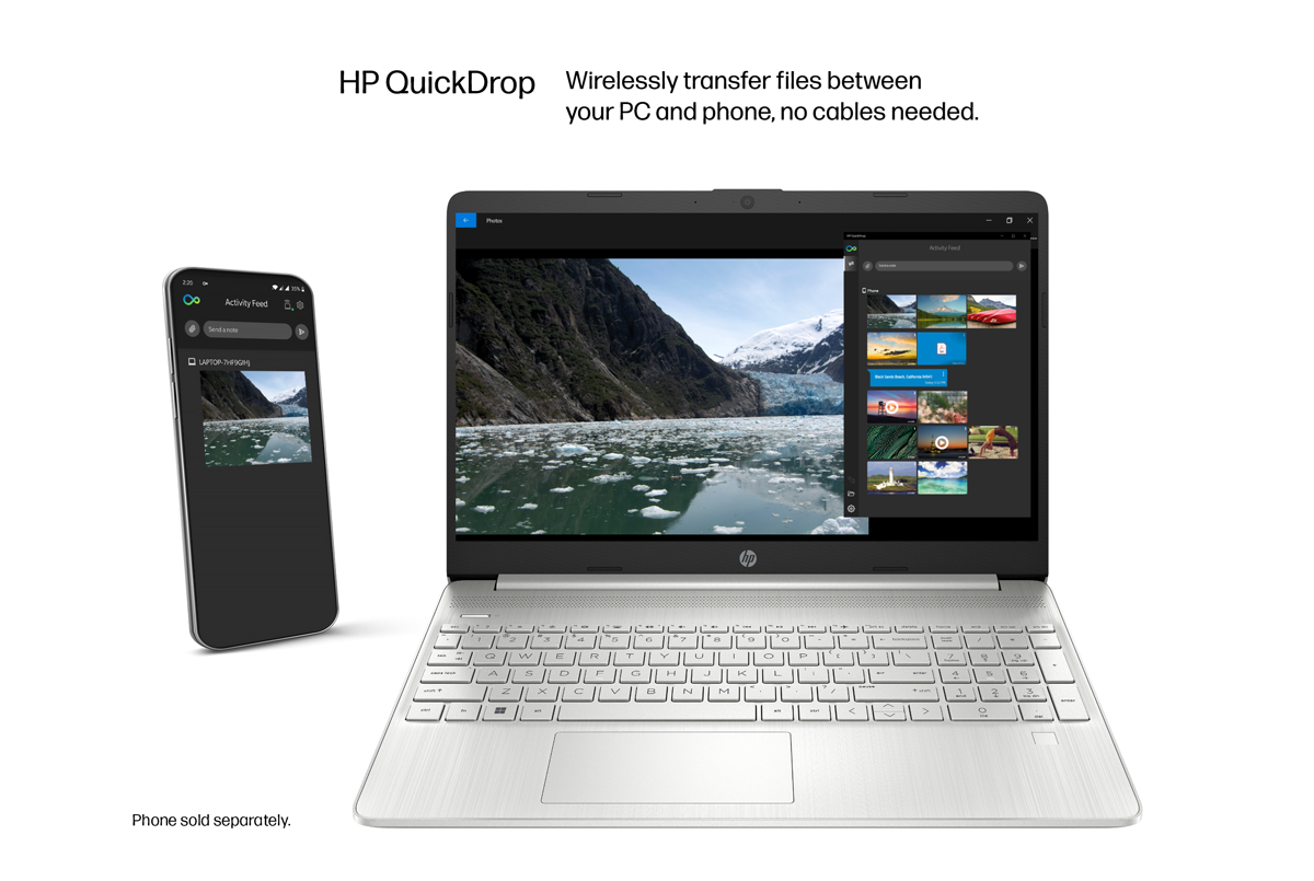 HP 15.6 FHD Laptop, Intel Core i3-1215U, 8GB RAM, 256GB SSD, Silver,  Windows 11 Home, 15-dy5131wm 