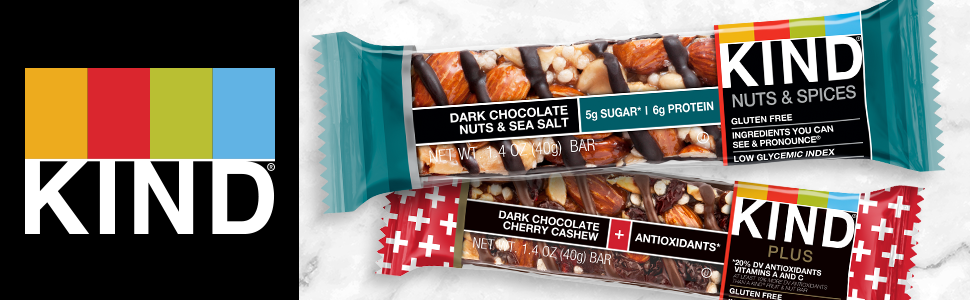 KIND Bar Dark Chocolate Cherry Peanut Butter Organic Gluten Free Nut Bar Protein Healthy Breakfast Healthy Snack Diet Lunch Easy Snacks To-Go Salty Snack Trail Mix