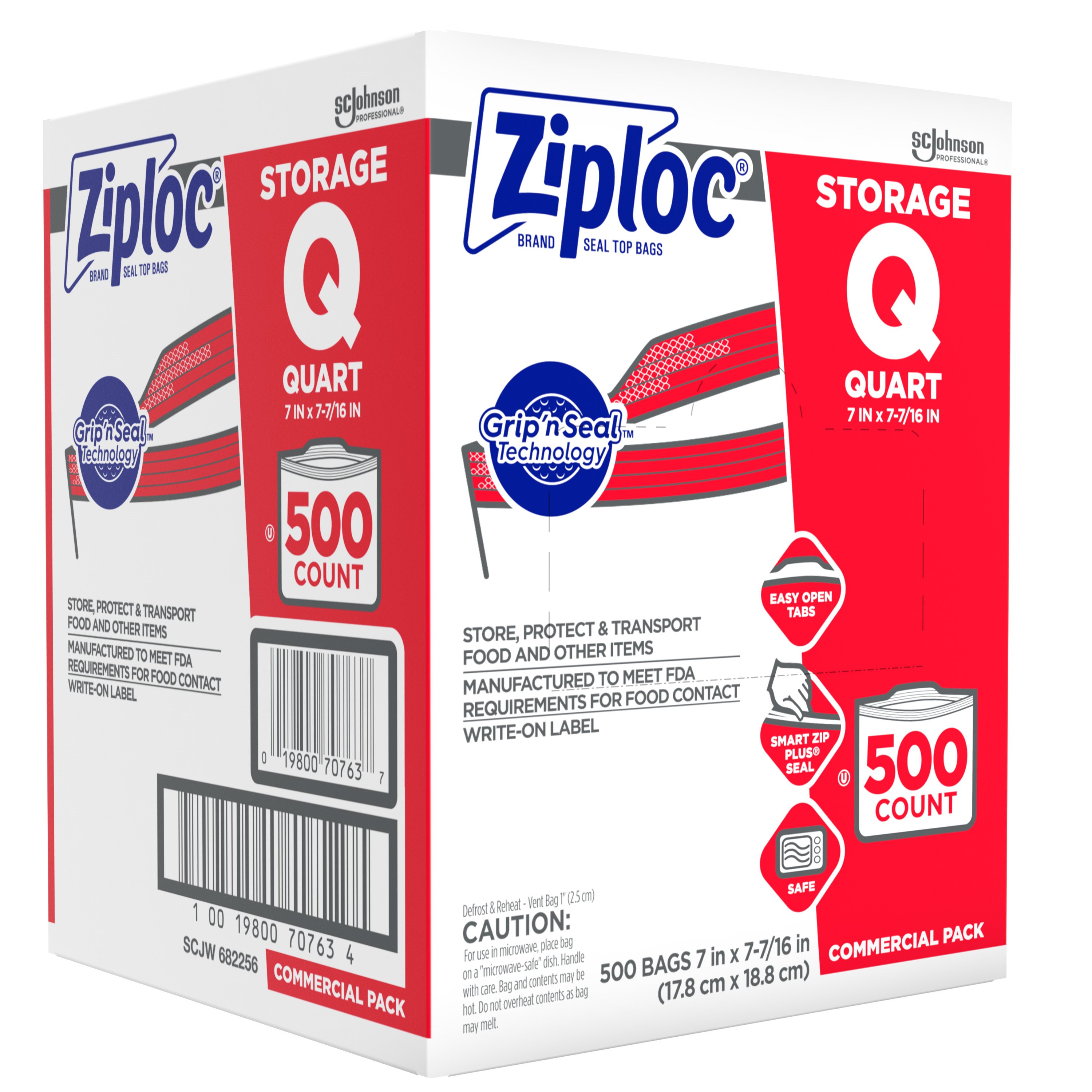 Ziploc Slider Bags, Storage, Quart 16 Ea