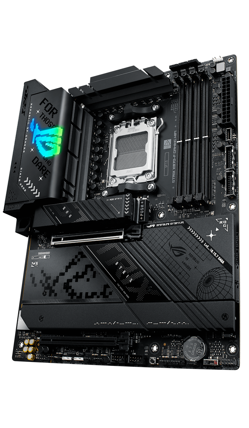 Das ROG Strix X870-F ist bereit, in Lichtgeschwindigkeit zu starten.
