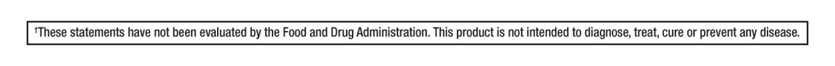 Những tuyên bố này chưa được Cục Quản lý Thực phẩm và Dược phẩm Hoa Kỳ (FDA) đánh giá. Sản phẩm này không nhằm mục đích chẩn đoán, điều trị, chữa khỏi hoặc ngăn ngừa bất kỳ bệnh nào.