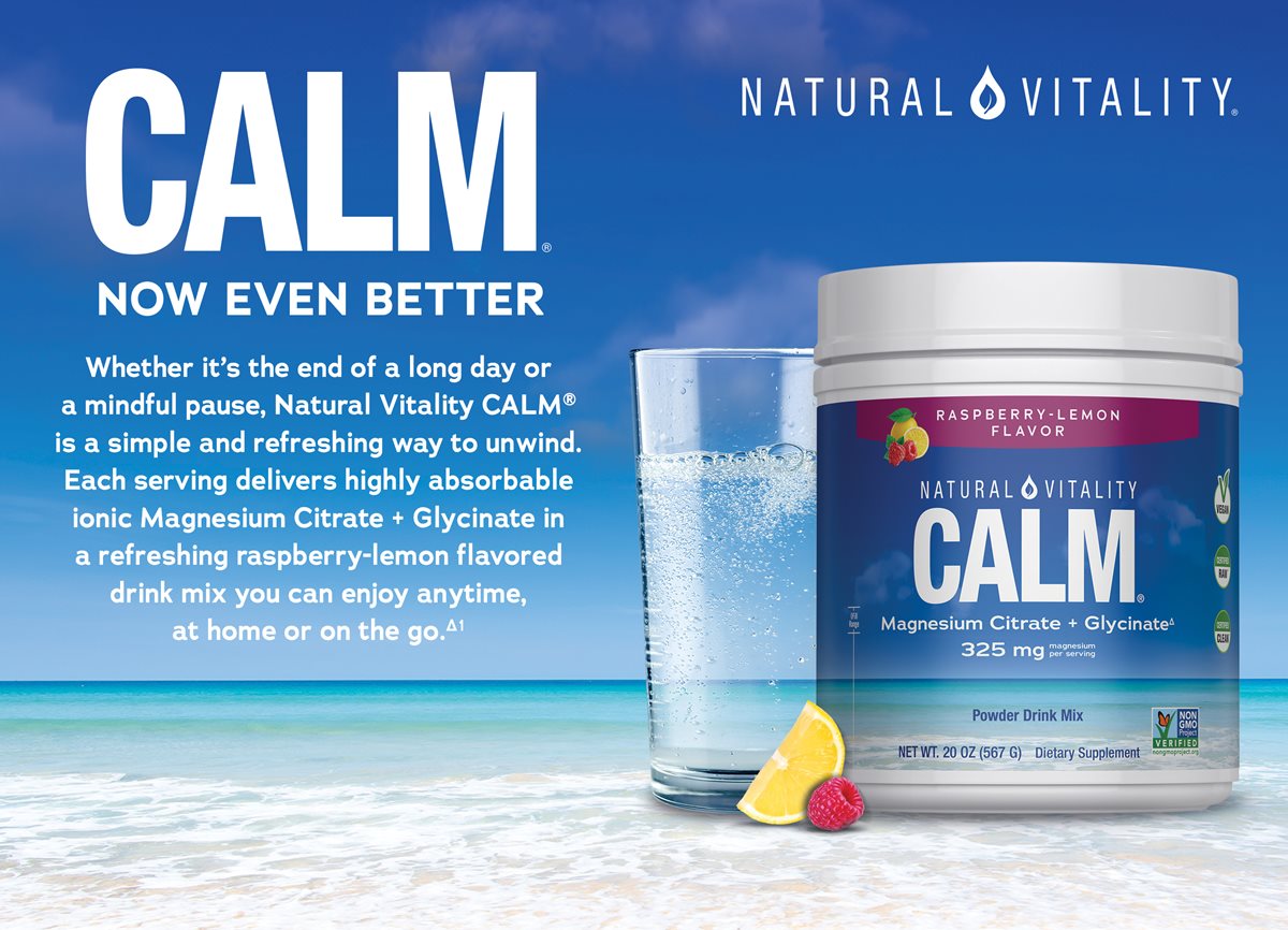 Natural Vitality Calm Magnesium Citrate + Glycinate Powder, 20