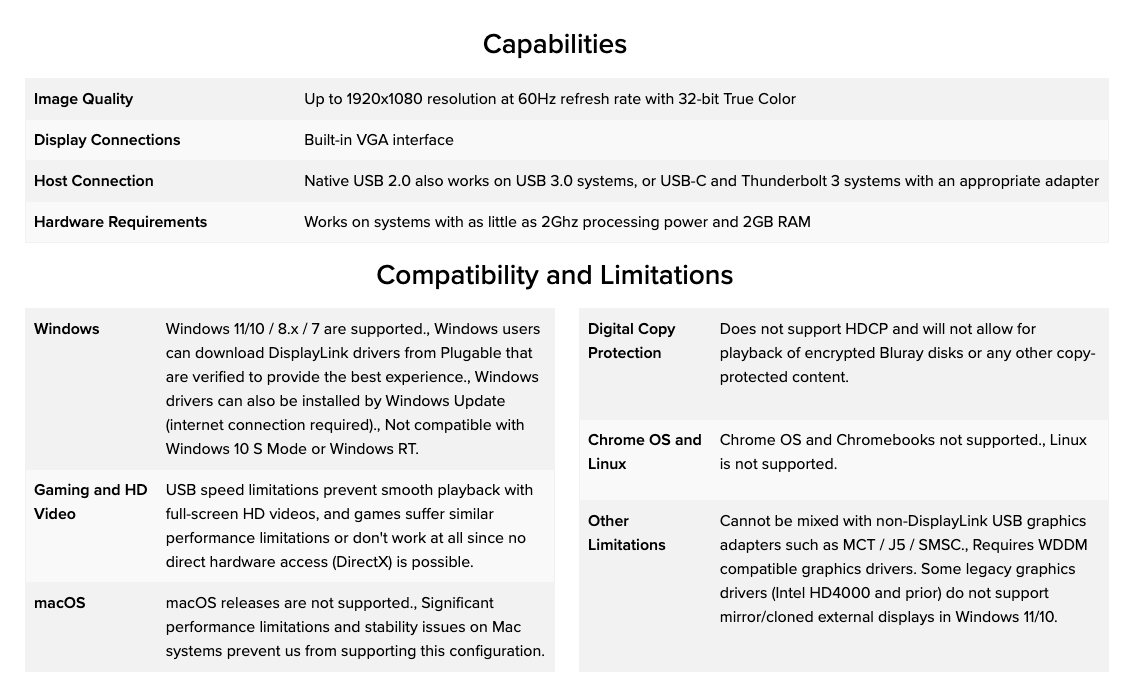 Plugable USB 2.0 to VGA Video Graphics Adapter for Multiple Monitors, Windows