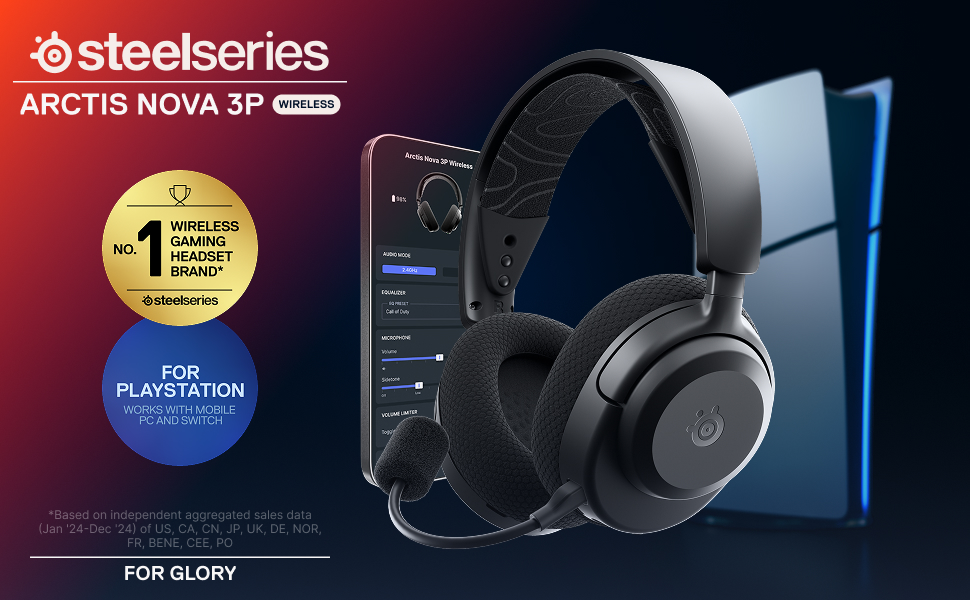 SteelSeries Arctis Nova 3P Wireless Over the Ear Gaming Headset