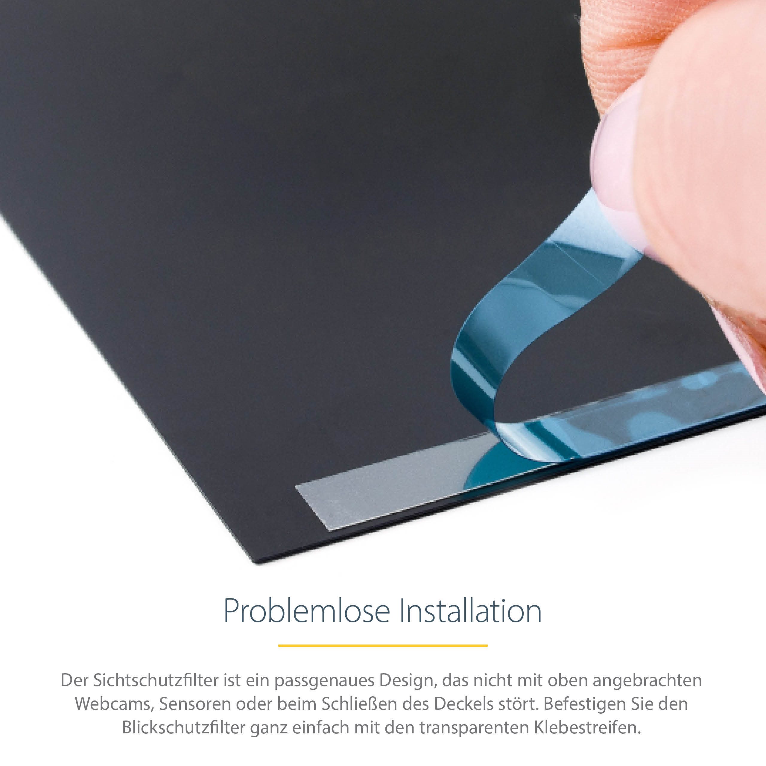 folie 5 von 8, vergrößern, 14 zoll macbook pro 21/23 blickschutz, doppelseitiger laptop goldfilter mit erhöhtem sichtschutz, +/- 30 grad (142mg-privacy-screen)