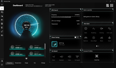 Armoury Crate Power Saving setting UI